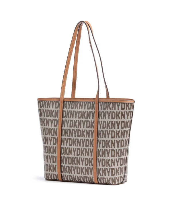 DKNY Milano Seventh Avenue Shopper Lederimitat braun – Bild 4