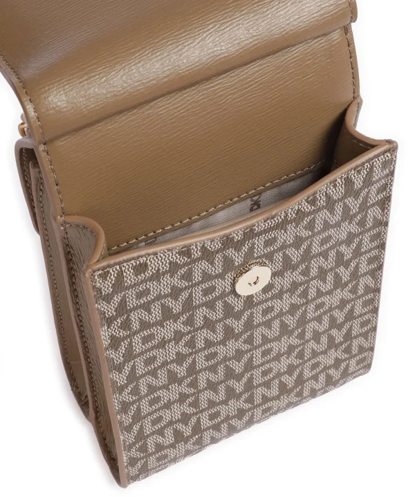 DKNY Mona Handytasche fein genarbtes Rindsleder hellbraun – Bild 4