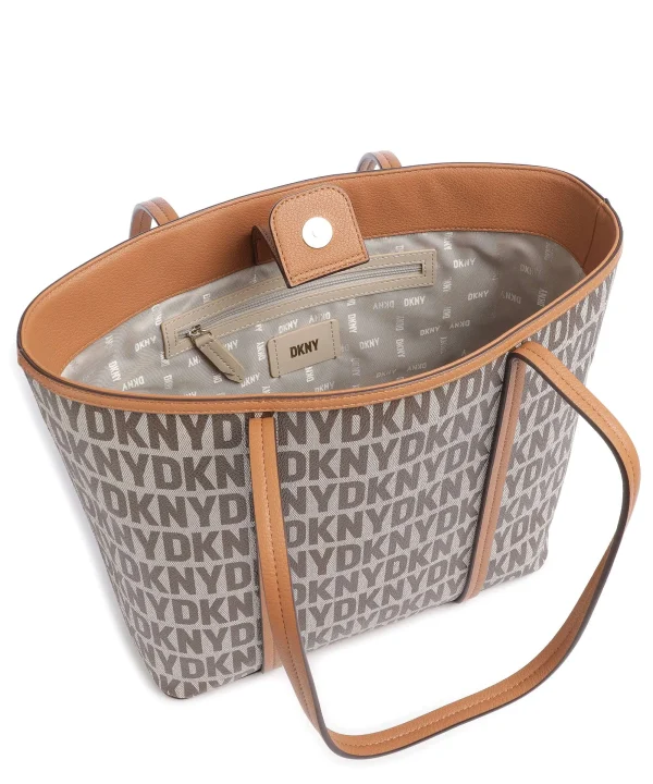 DKNY Milano Seventh Avenue Shopper Lederimitat braun – Bild 5