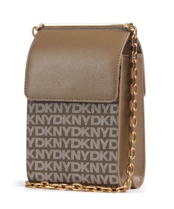 DKNY Mona Handytasche fein genarbtes Rindsleder hellbraun – Bild 5